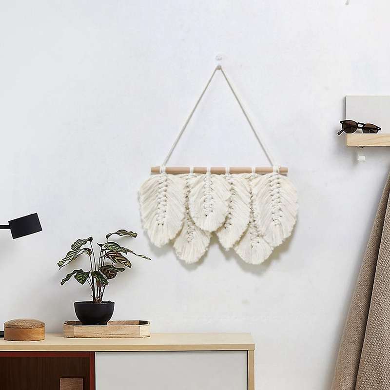 Hand-woven Macrame Wall Hanging Feathered Tapestry Home Decoration