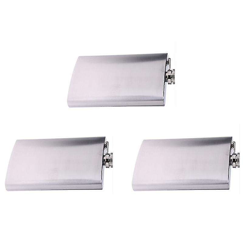 3x Whiskey Pocket 10oz Hip Flask with Stainless Steel Screw Cap