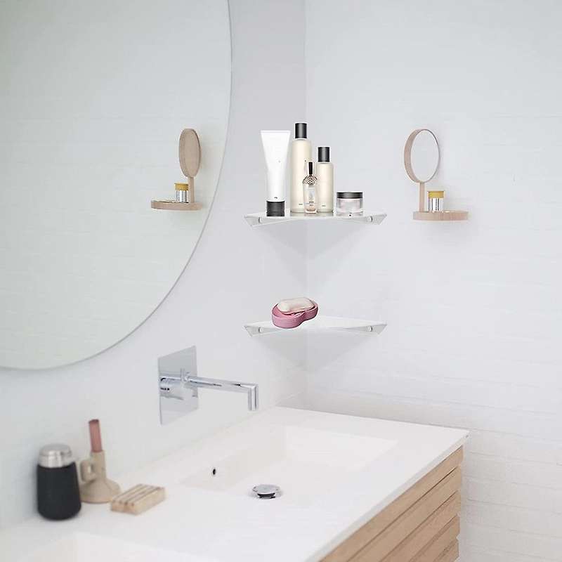 2pcs Acrylic Corner Shelf Floating Wall Storage Display Holder,clear