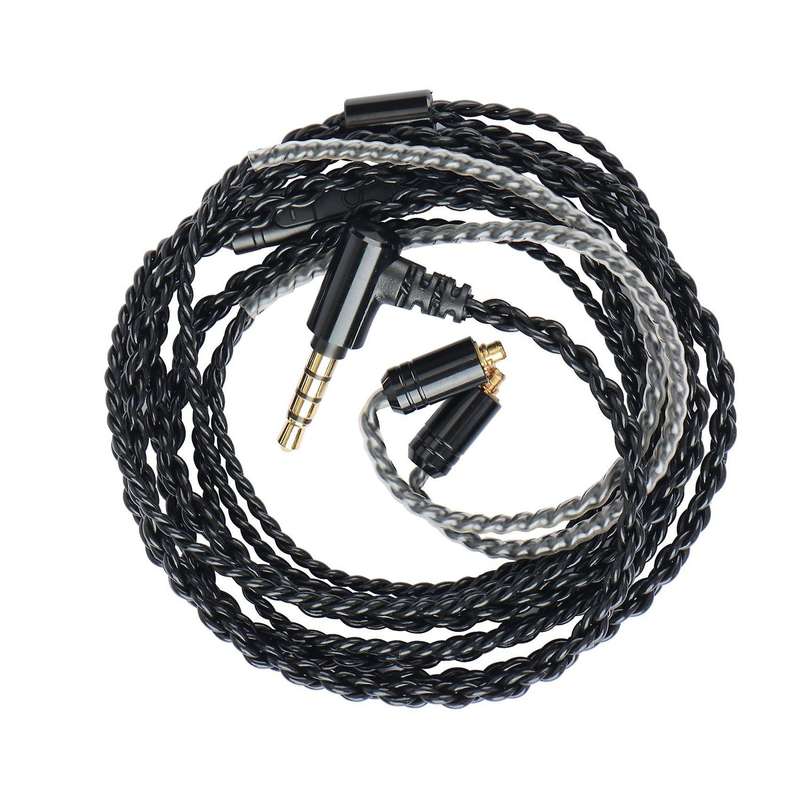 3.5mm Headphone Upgrade Cable with Mic Silver Plated Wire Headset
