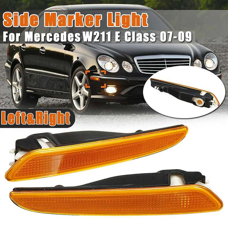 Pair Front Bumper Side Marker Light Signal Lamp for Mercedes Benz
