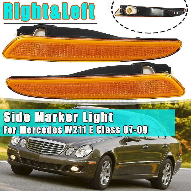 Pair Front Bumper Side Marker Light Signal Lamp for Mercedes Benz