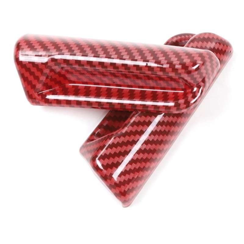 Car Seats Adjustment Handle Switch Cover, Abs Red Carbon Fiber