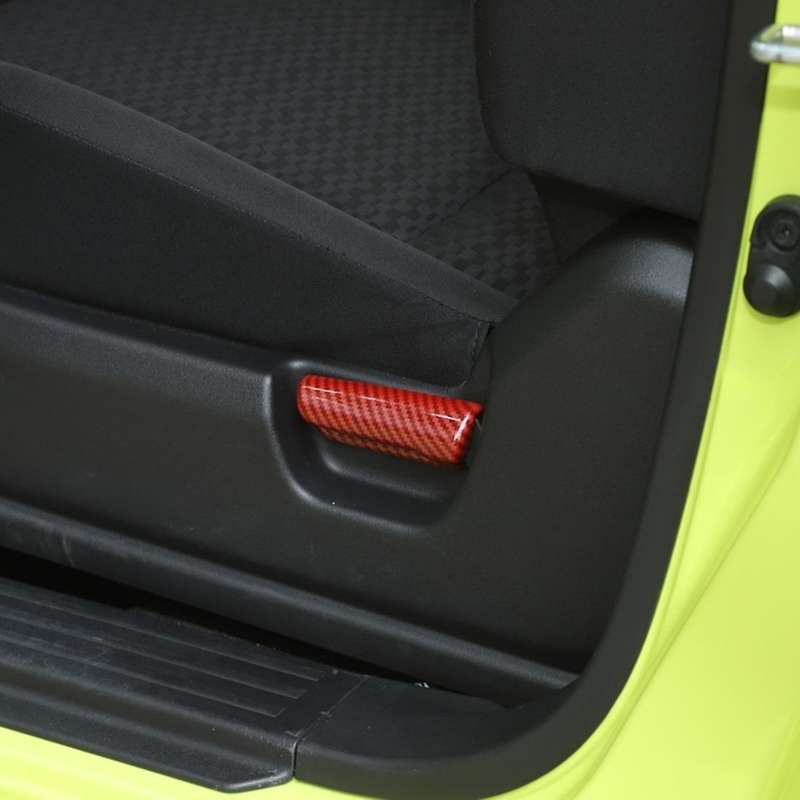 Car Seats Adjustment Handle Switch Cover, Abs Red Carbon Fiber