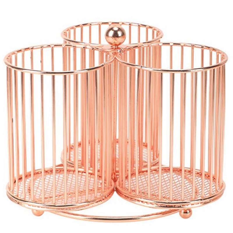 Rose Gold Rotating 3 Parts Marker Pen Holder for Art Supplies Office