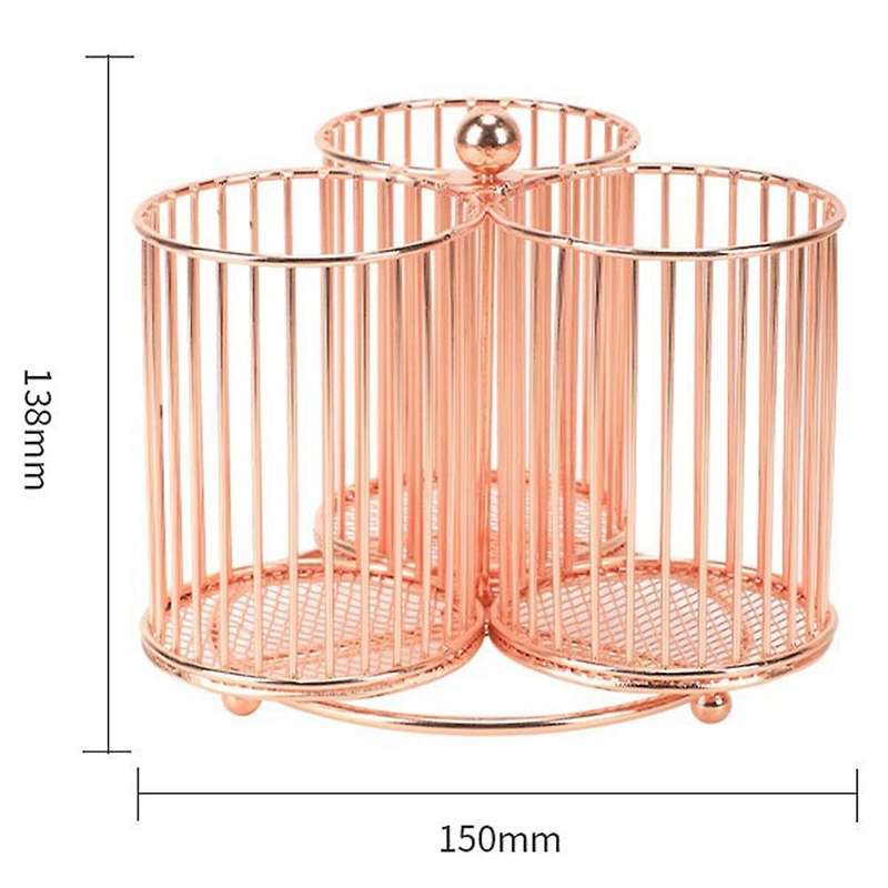 Rose Gold Rotating 3 Parts Marker Pen Holder for Art Supplies Office