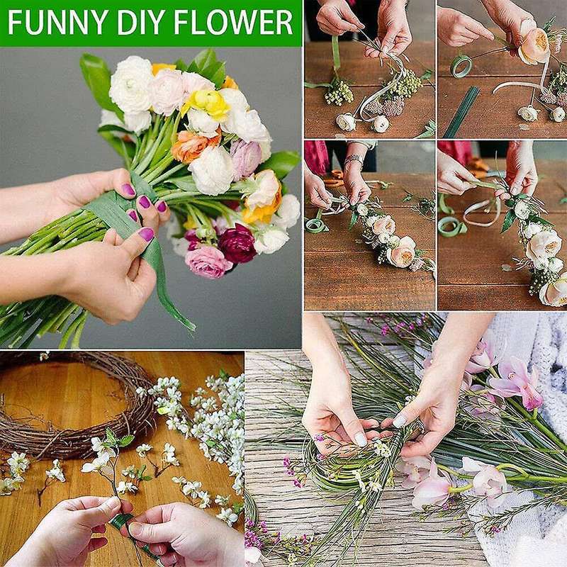 Flower Arrangement Tool Kit, Green Ribbon, Wire Cutter, for Florist