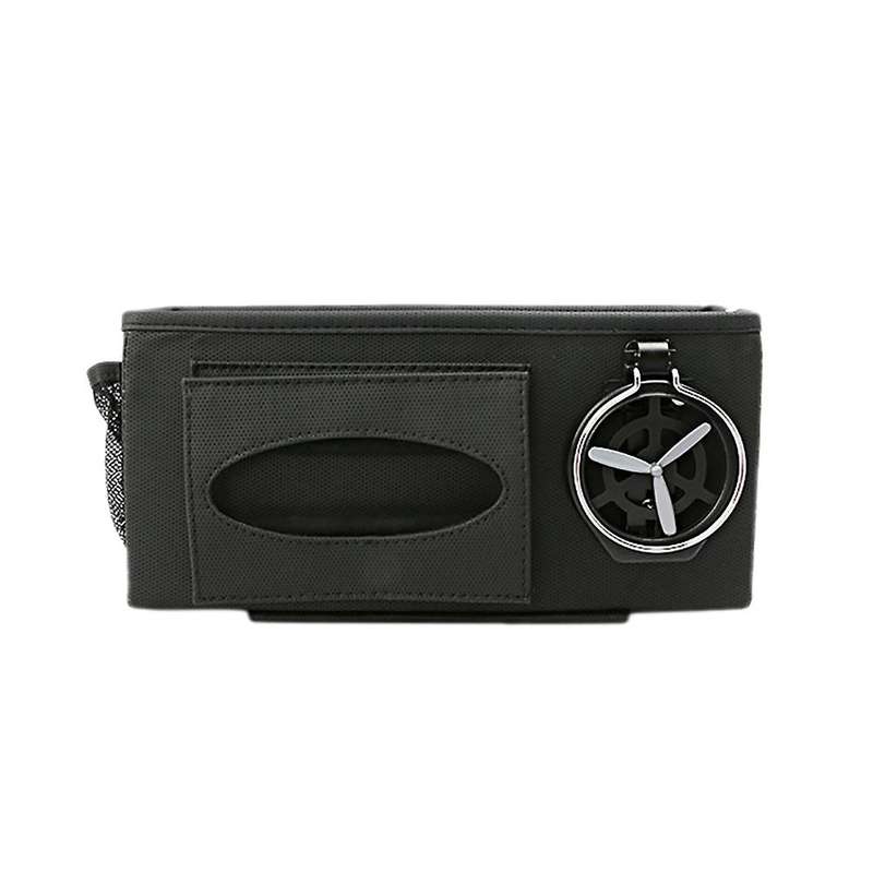 Car Back Seat Storage Bag Hanging Cup Holder Tissue Box Black