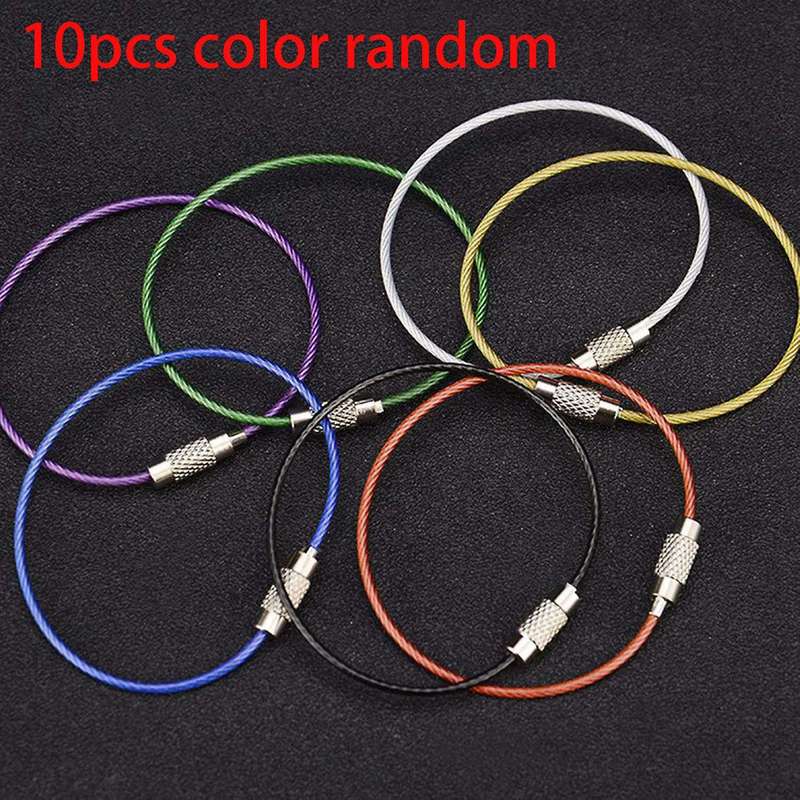 10pcs Colorful Edc Keychain Stainless Steel Carabiner Key