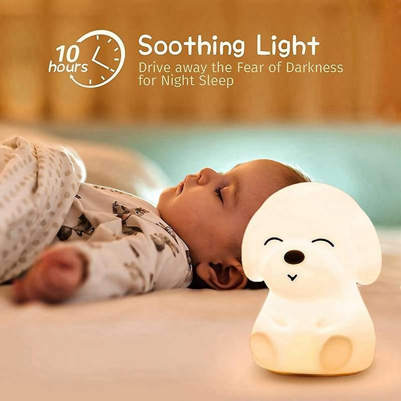 Dog Led Night Light Colorful Silicone Touch Sensor Rgb for Kids Baby