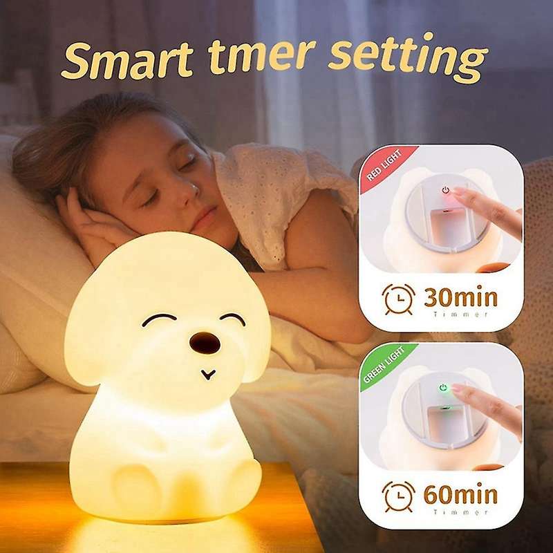 Dog Led Night Light Colorful Silicone Touch Sensor Rgb for Kids Baby