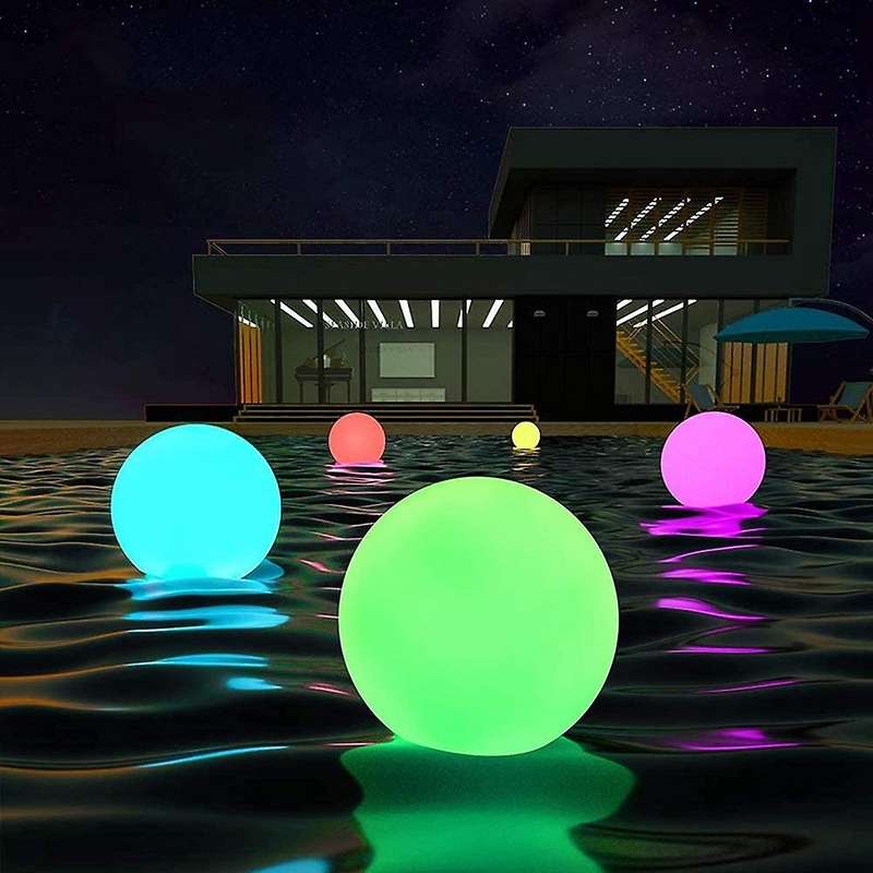 Led Dimmable Floating Pool Lights Ball with Remote 16 Rgb Colors 12cm