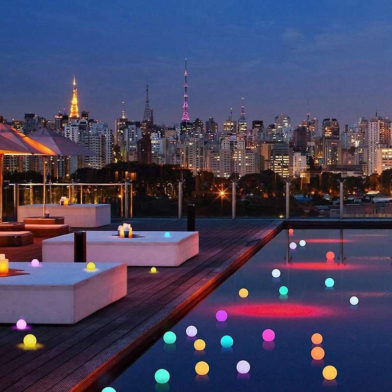 Led Dimmable Floating Pool Lights Ball with Remote 16 Rgb Colors 12cm