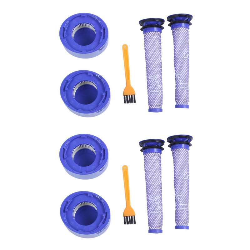 4 Pack Replacement for Dyson V8 Pre Filter + Hepa Post Filter