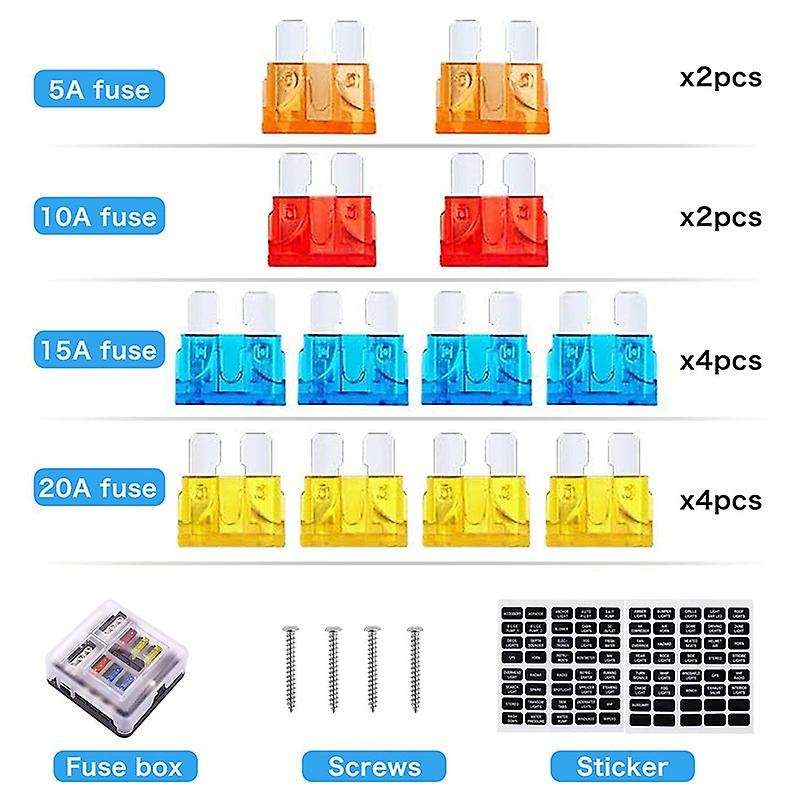 6 Way 12v Fuze Box 12volt ,6 Circuit with Negative with Led Indicator