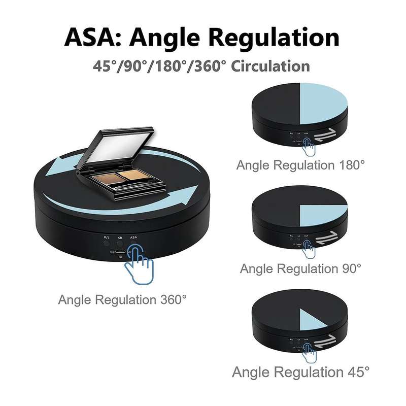360 Degree Rotating Stand for Photography, Table for Jewelry, Black