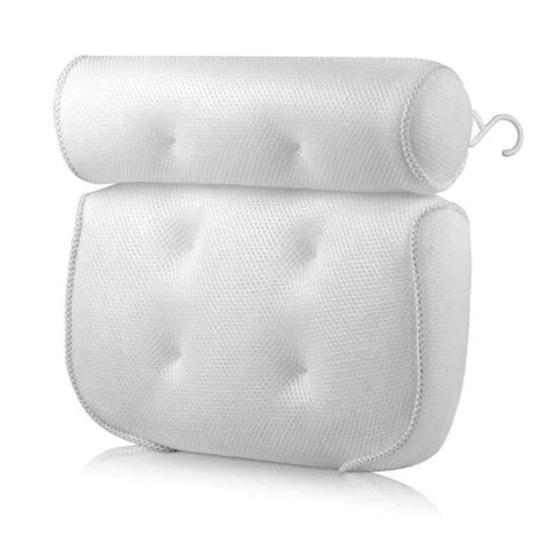 Spa Non-slip Bath Pillow Cushioned Bath Tub Pillow with Suction Cups