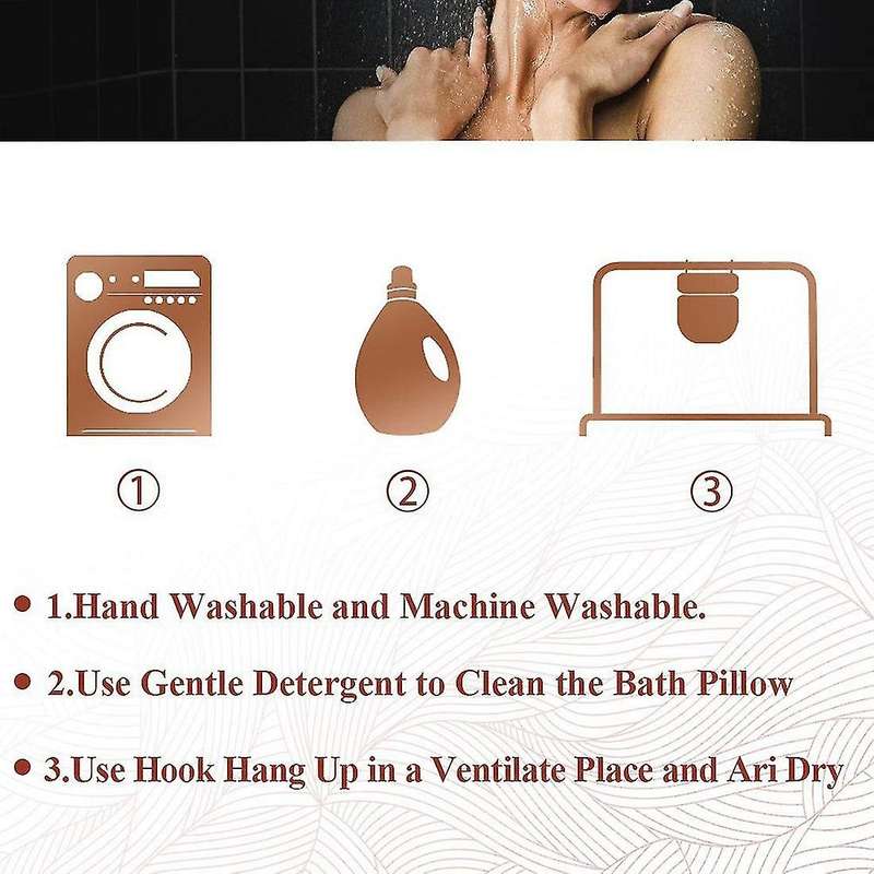 Spa Non-slip Bath Pillow Cushioned Bath Tub Pillow with Suction Cups