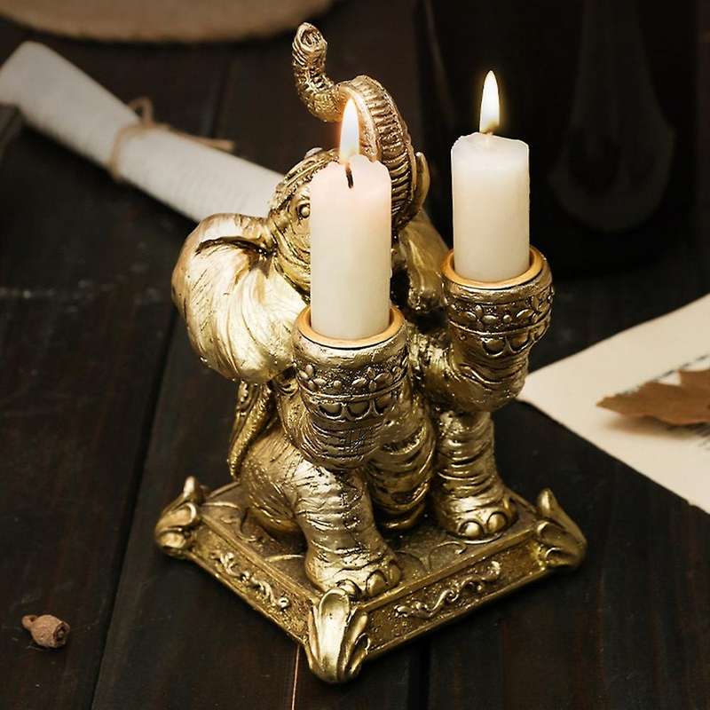 Candle Holder Elephant Golden Wedding Home Bar Christmas Decoration