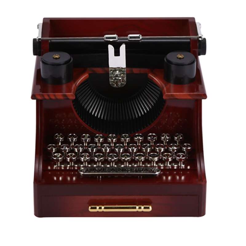 Retro Typewriter Music Box for Home Room Office Decoration Kids