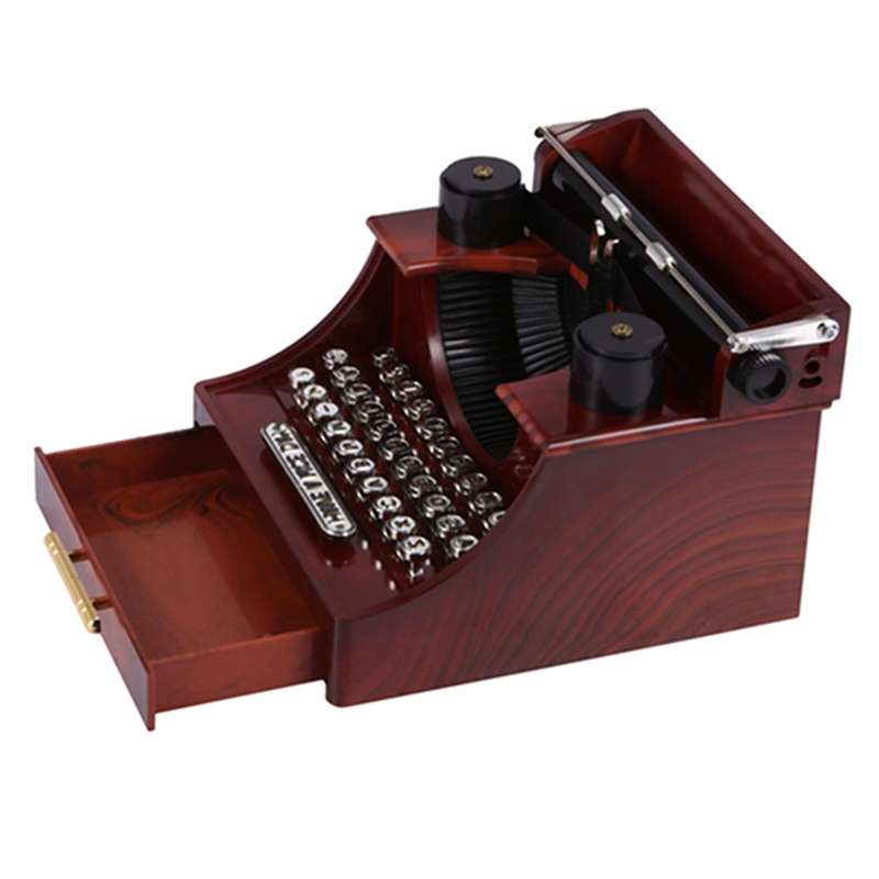 Retro Typewriter Music Box for Home Room Office Decoration Kids