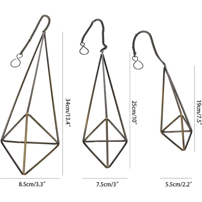 Sets Of 3 Geometric Air Plant Holder Bronze,himmeli for Tillandsia