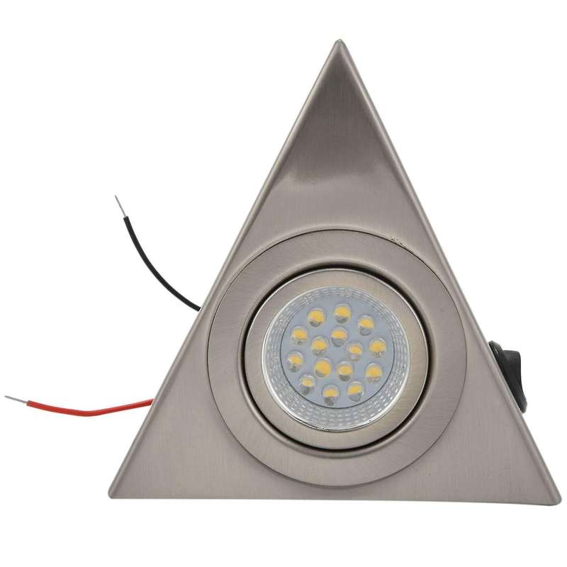 2pc Cabinet Triangle Led Light Stainless Steel Downlight Warm White