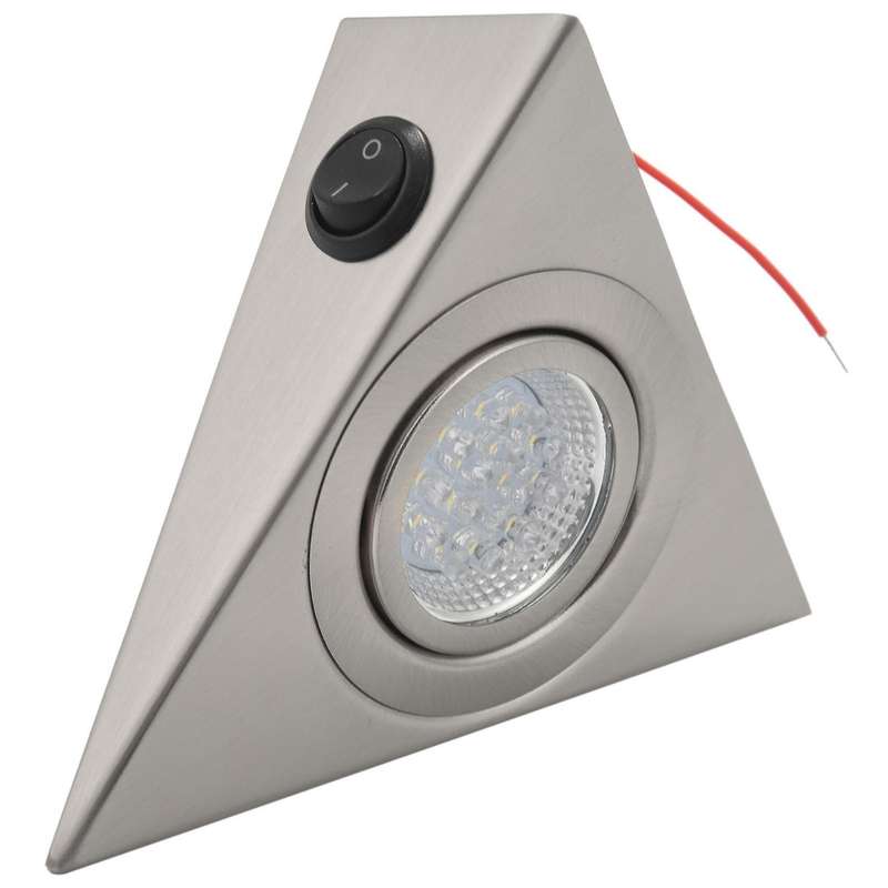 2pc Cabinet Triangle Led Light Stainless Steel Downlight Warm White