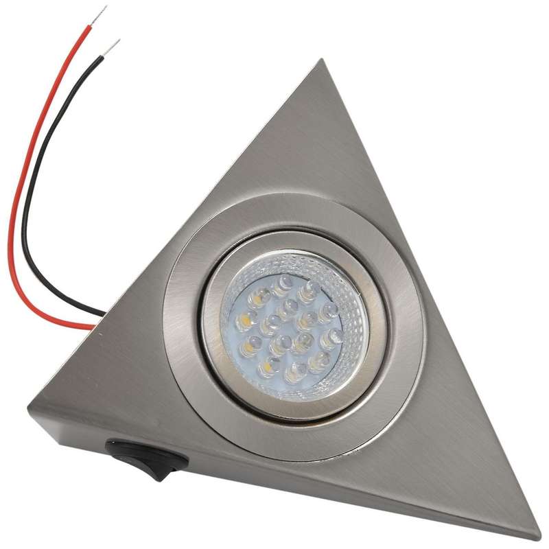 2pc Cabinet Triangle Led Light Stainless Steel Downlight Warm White
