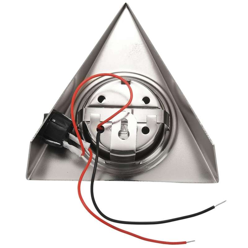 2pc Cabinet Triangle Led Light Stainless Steel Downlight Warm White