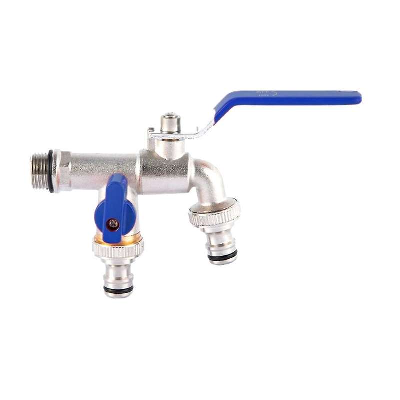 Double Outlet Garden Outdoor Tap Valve Faucet 1/2 Inch / 3/4 Inch B