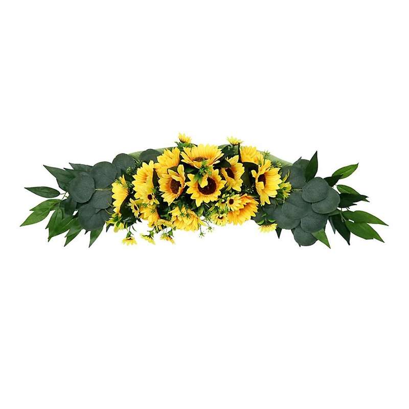 Floral Swag Sunflower Wreath for Door Wedding Party Home Decoration