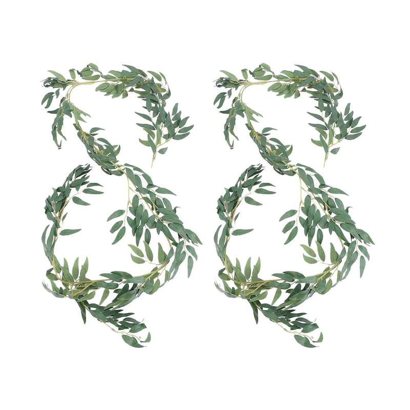3x 1.8m Artificial Fake Eucalyptus Leaf Simulation Rattan Green