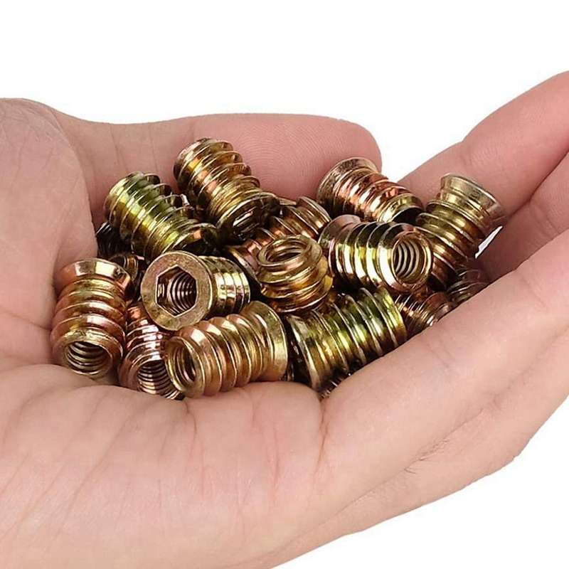 100pcs M6 X 15mm Furniture Screw In Nut Threaded