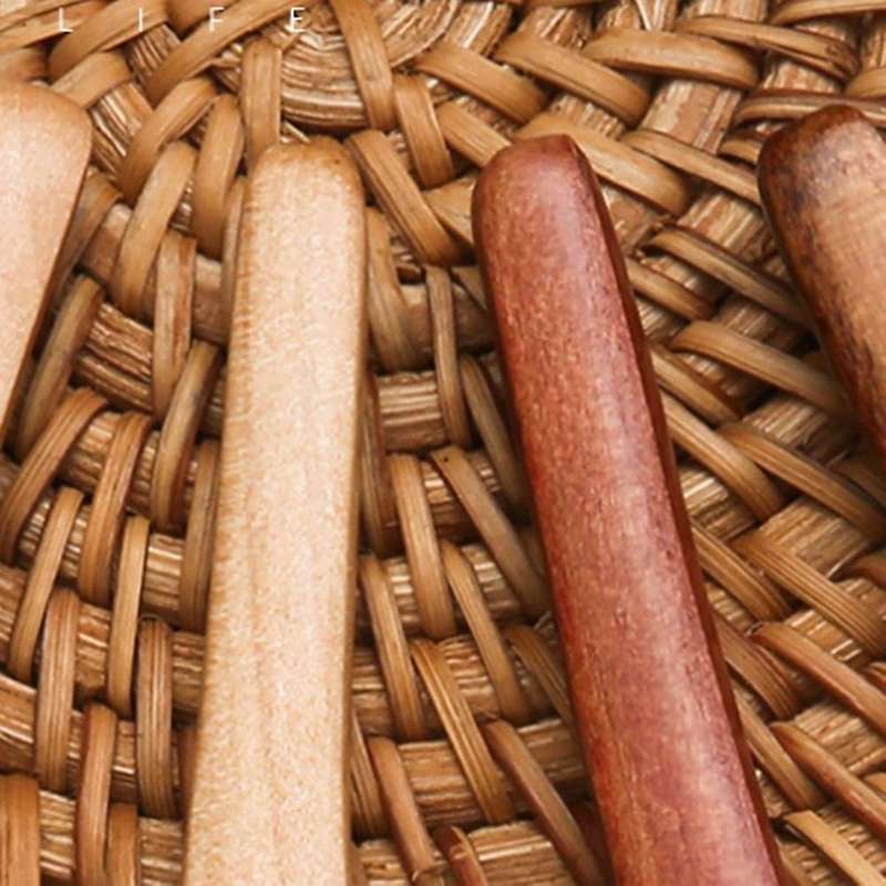 Wooden Handle Tea Spoon Wavy Shape Wood Fork Dessert Restaurant