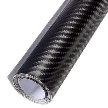 3D Carbon Fiber Vinyl Car Wrap Sheet Roll Film Sticker Decal DIY 100"x12" Black