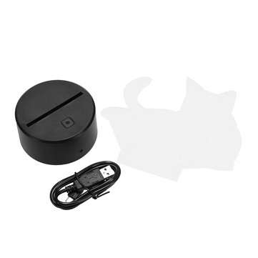3D Cute Cat Night Light USB Charge Touch Control 7 Color Change LED Desk Lamp Room Decor Gift