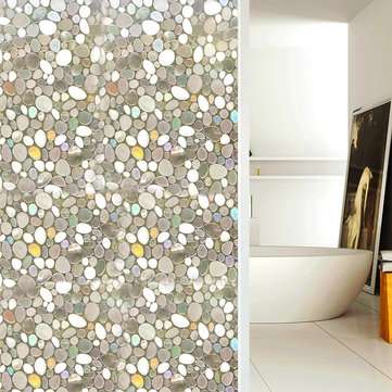 3D Cobblestones Static Decorative Window Film Privacy Non-Adhesive 45x200cm