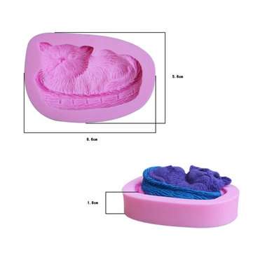 3D Cat Silicone Fondant Mold Chocolate Polymer Clay Mould