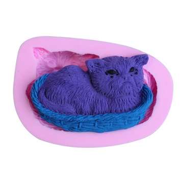 3D Cat Silicone Fondant Mold Chocolate Polymer Clay Mould