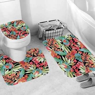 3D Digital Printing Waterproof Mildewproof Shower Curtain Bath Rug Mat Set Bathroom Env... (TYPE: B)