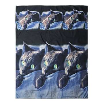 3D Cat Cotton Queen King Double Duvet Quilt Cover Sheet Pillowcase Bedding Sets
