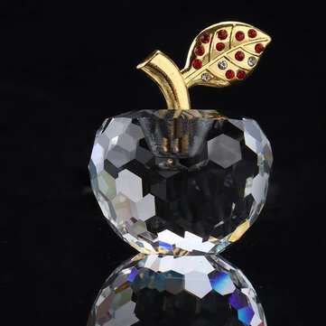 3D Crystal Apple Model Furnish Glass Crystal Craft Table Home Office Desk Decoration... (SIZE: 40MM)