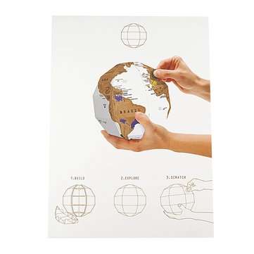 3D DIY Scratch Globe Stereo Assembly Scratch Globe Tellurion Set World Map Travel Geography Teaching