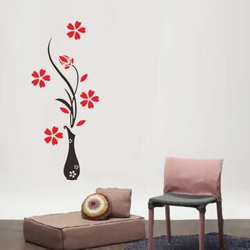 3D Flower DIY Mirror Wall Decals Stickers Beautiful Art Paper Home Room Vinyl Decorations