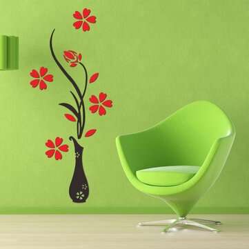 3D Flower DIY Mirror Wall Decals Stickers Beautiful Art Paper Home Room Vinyl Decorations