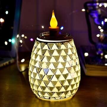 3D Glass Electric Aromatherapy Lamp Triangle Pattern Warm White Lights Home Aromat... (PLUG: UKPLUG)