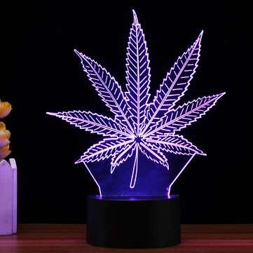 3D LED Maple Leaf Table Lamp Remote Control Touch Night Light Color Change Gift