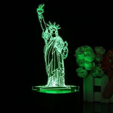 3D New York City Statue of Liberty Touch Remote 7 Color Changing LED Table Night Lamp Light Gift