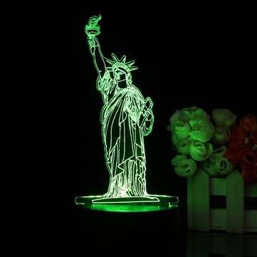 3D New York City Statue of Liberty Touch Remote 7 Color Changing LED Table Night Lamp Light Gift